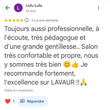 avis d'une cliente "modèle"